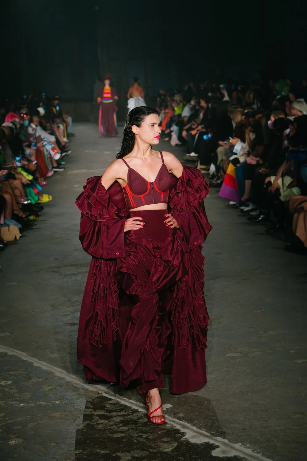 amika-christopher-john-rogers-nyfw-runway-burgundy-ruffles.jpg